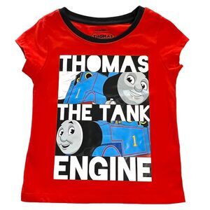 New No Tag Thomas & Friends Red Crew Neck Decal Tee Shirt‎ 3T